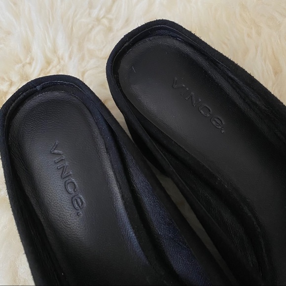 Vince Ralston Suede Pointy Toe Mule Black Size 6 - Picture 7 of 11